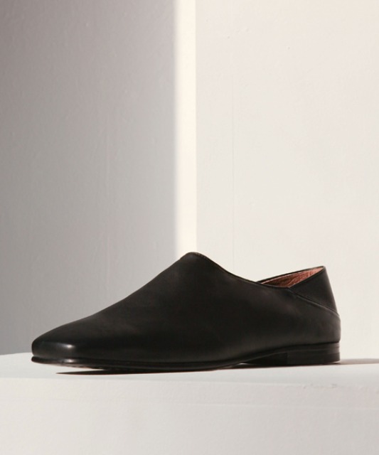 [밈더워드로브] MINIMAL Italy Leather Fold-Back Loafers_Black