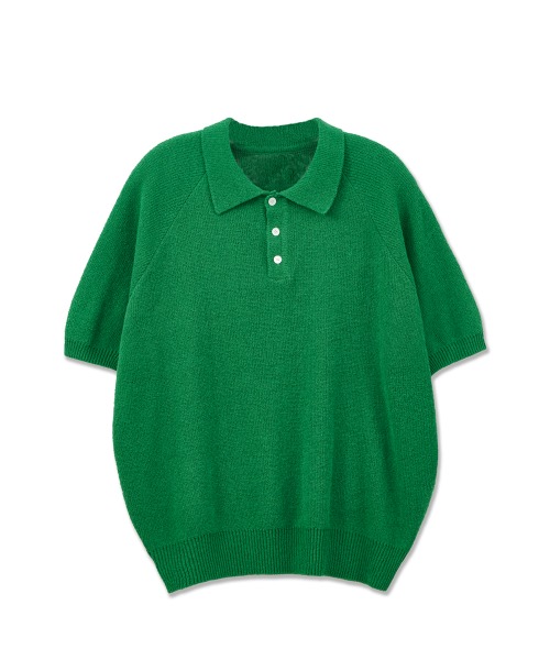 [퍼렌] terry 1/2 collar knit_green