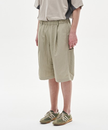 [노운] wide bermuda pants (light beige)