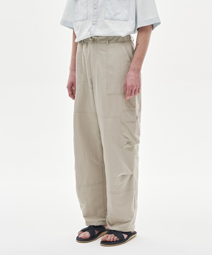 [노운] round cargo pants (light beige)
