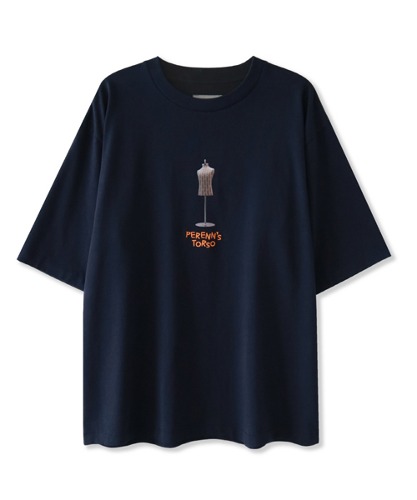 [퍼렌] print 1/2 T-shirts [TORSO]_navy