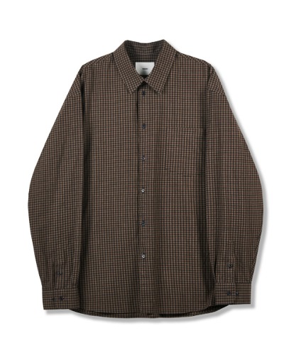 [퍼렌] 23AW relaxed shirts_small block brown