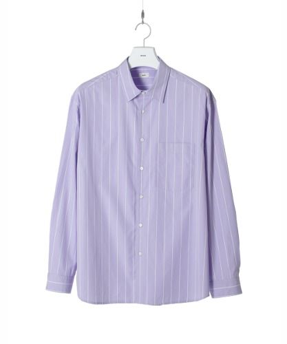 [와기] Build Shirt Purple Stripe