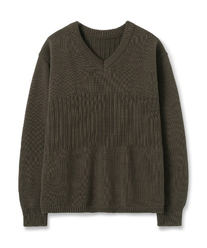 [노운] v neck knit (brown)