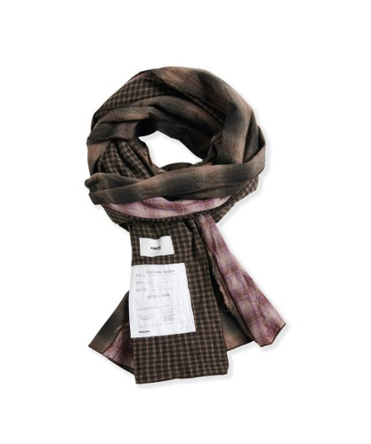 [퍼렌] multi-color cotton scarf_pink/brown