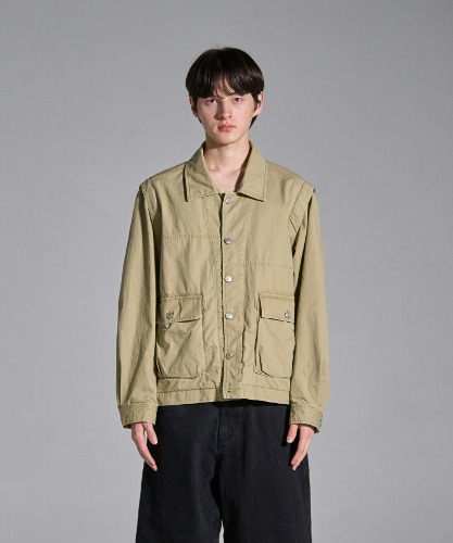 [노운] detachable vintage jacket (beige)