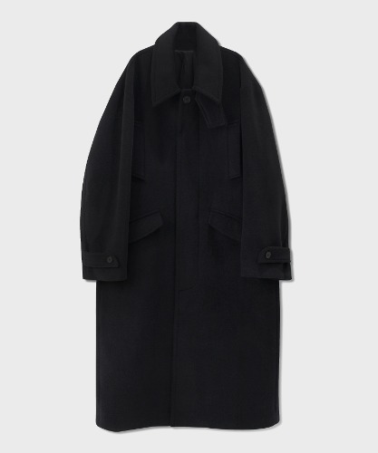 [노운]  balmacaan coat (black)