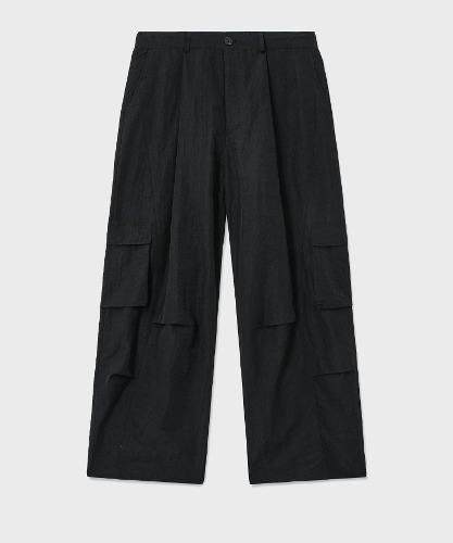 [노운] twist cargo nylon pants (black)