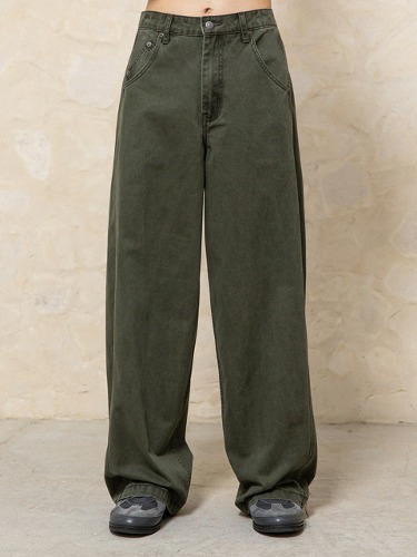 [비긴202]  Vintage Cotton Pants [Washed Olive]
