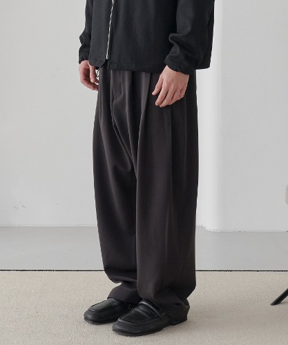 [노운]  wide tapered pants (dark brown)
