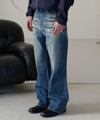 [노운]  flare fit denim pants (blue)